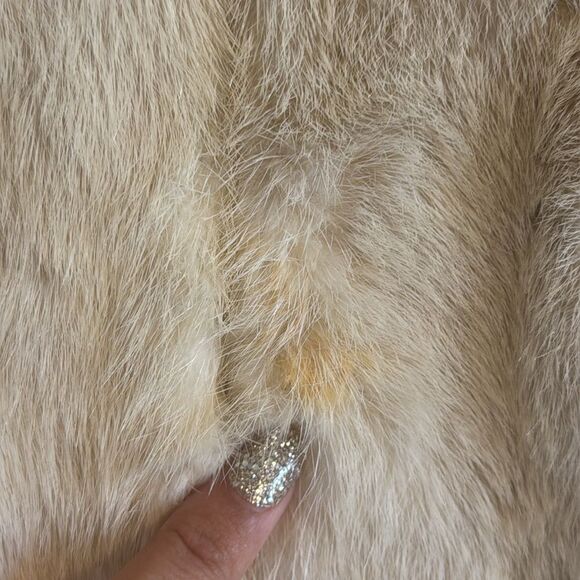 Vtg roseland fur salon ladies Elegant Cream Fur mink zip up Jacket size large - Picture 6 of 15